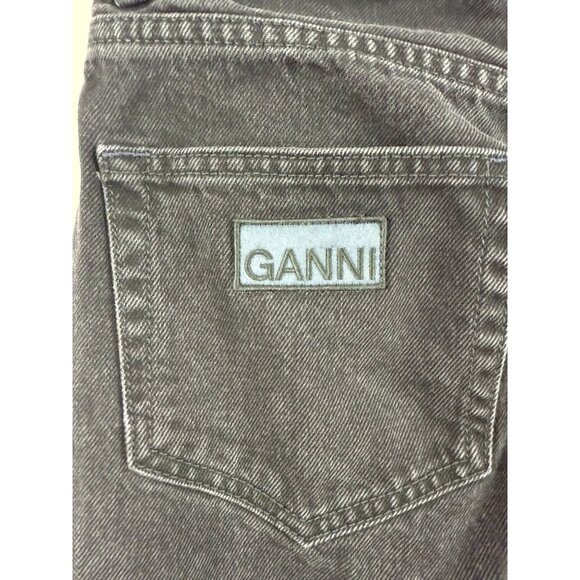 GANNI Womens Betzy Slim Flare Full Length Jeans size 27 Washed Black 27x32 - Picture 10 of 16